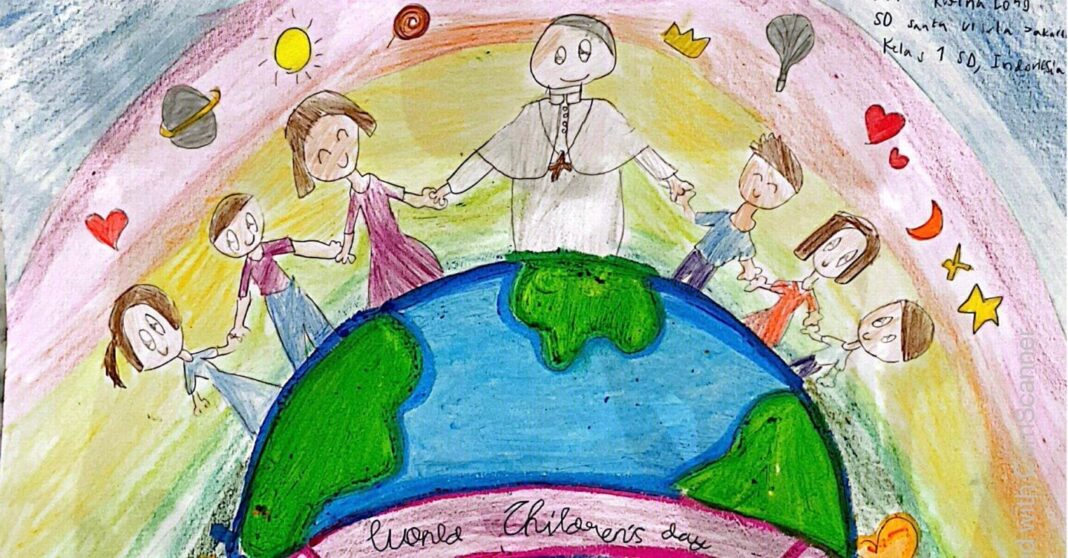 padre-fortunato,-nos-desenhos-das-criancas-para-o-papa-leo,-o-grito-da-infancia-pela-paz