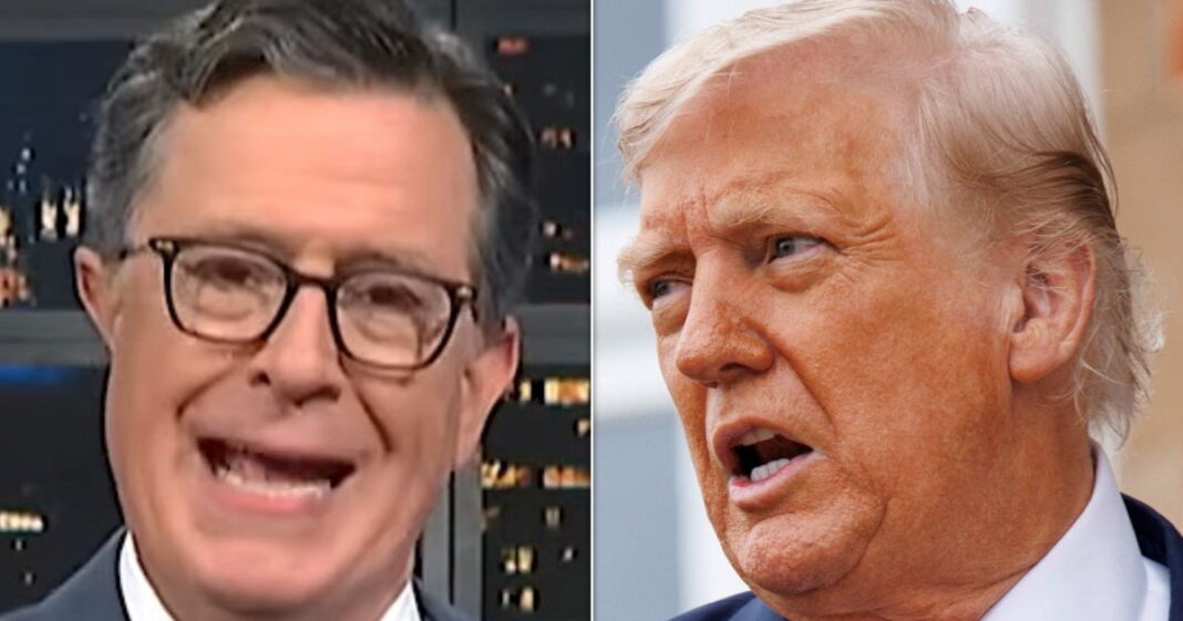 ‘como-um-violino’:-stephen-colbert-spots-moment-trump-foi-jogado-direto-em-seu-rosto