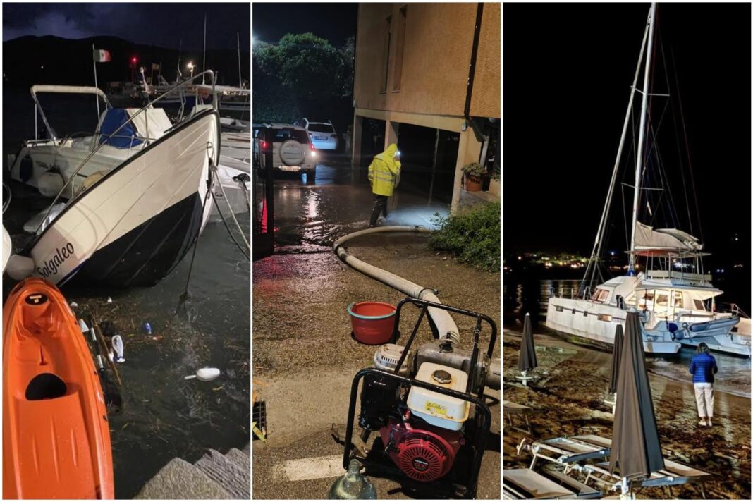 tempesta-atravessa-elba:-inundacoes,-estradas-interrompidas.-catamara-na-praia